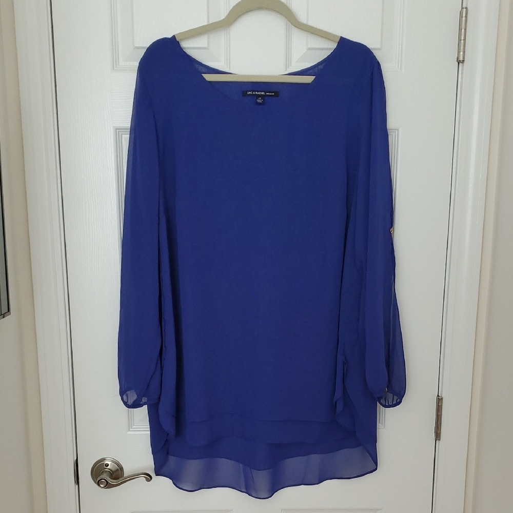 Zac & Rachel 🌻 Royal Blue Women's Tunic Blouse 2X